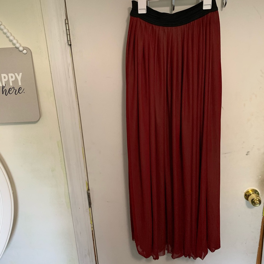 Maroon maxi skirt